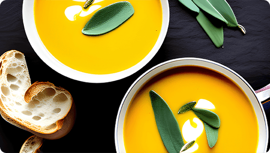 Creamy Butternut Squash Soup with Dried Sage