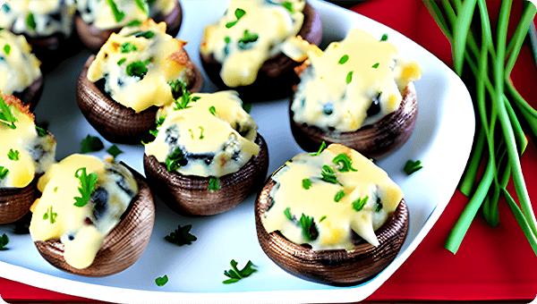 CHIVE AND CHEESE STUFFED MUSHROOMS