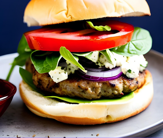 Lamb Burger with Feta and Mint