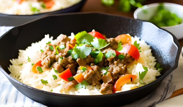 Ground Lamb and Rice Skillet