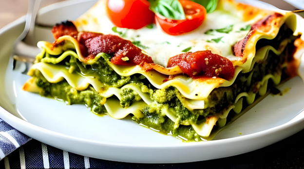 Vegetarian Easy Pesto Lasagna