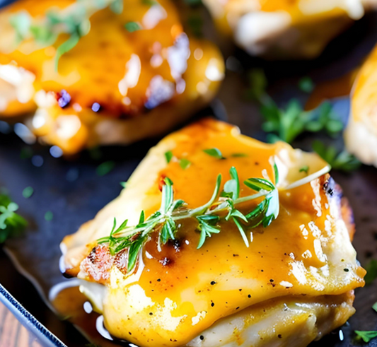 Honey Mustard Baked Chicken Thighs