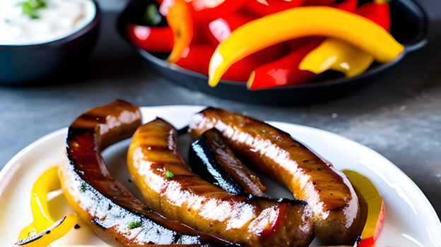 Grilled BBQ Sausage and Peppers