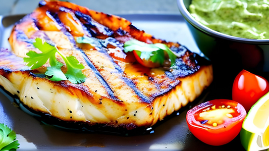 Grilled Barbecue Halibut Steaks