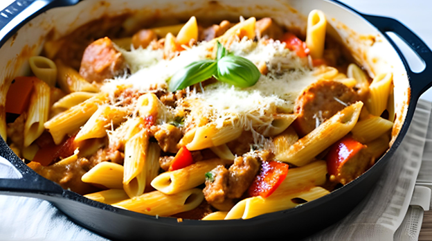 One-Pot Cheesy Pasta with Sausage