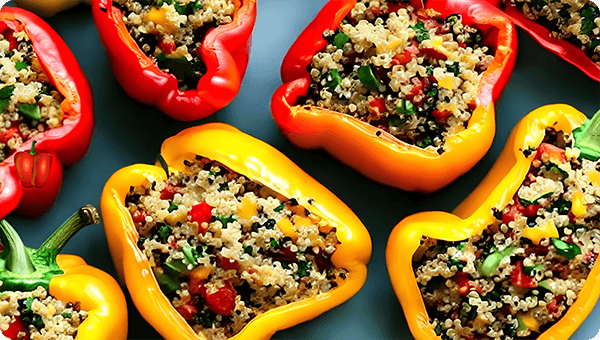 QUINOA-STUFFED BELL PEPPERS (GLUTEN FREE)